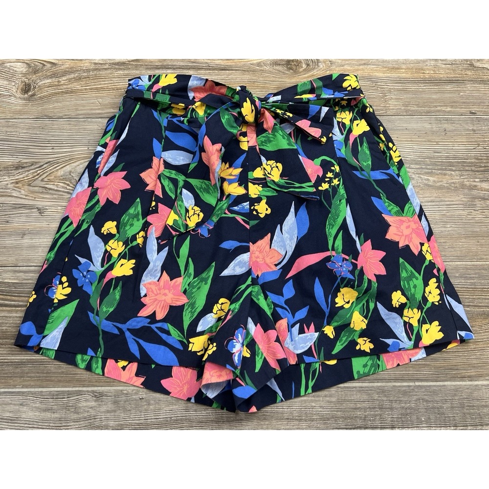 J. Crew Shorts 8 Floral Basketweave Woven Cotton/Elastane Coastal Resort Beach
